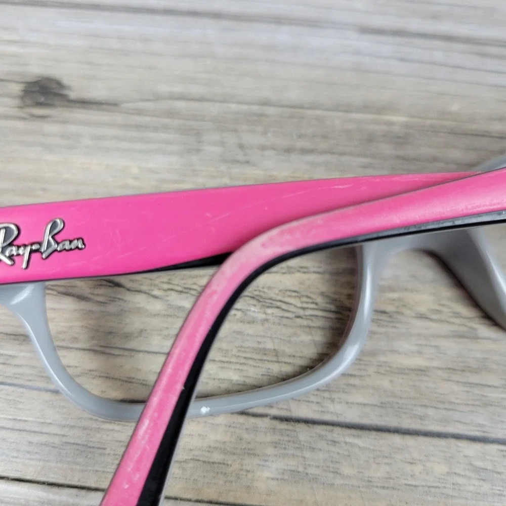 Ray-Ban Eyeglass Frames RB 1527 3575 Pink Gray Rectangular Kids 45-15-125